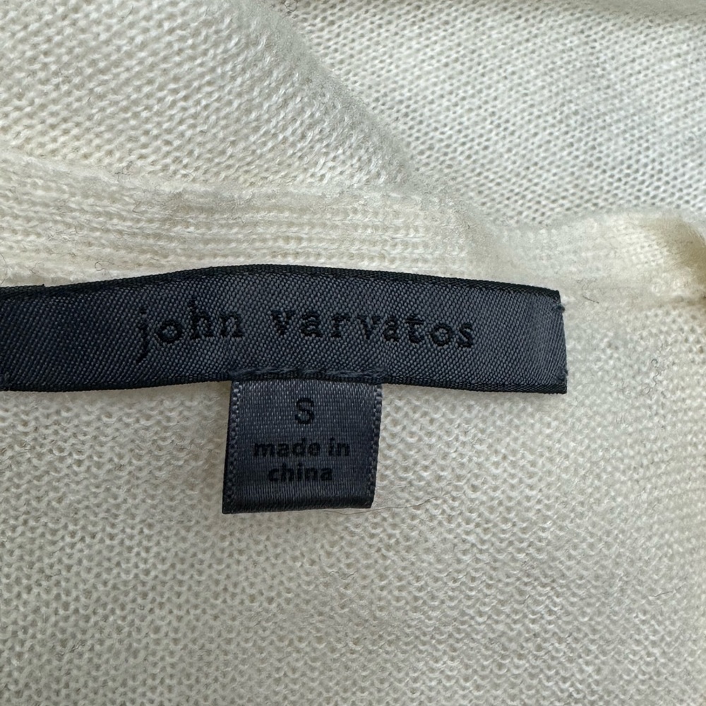 john varvatos collection Fine Knit Silk & Cotton V-Neck Sweater Size Small $398 - Picture 5 of 7